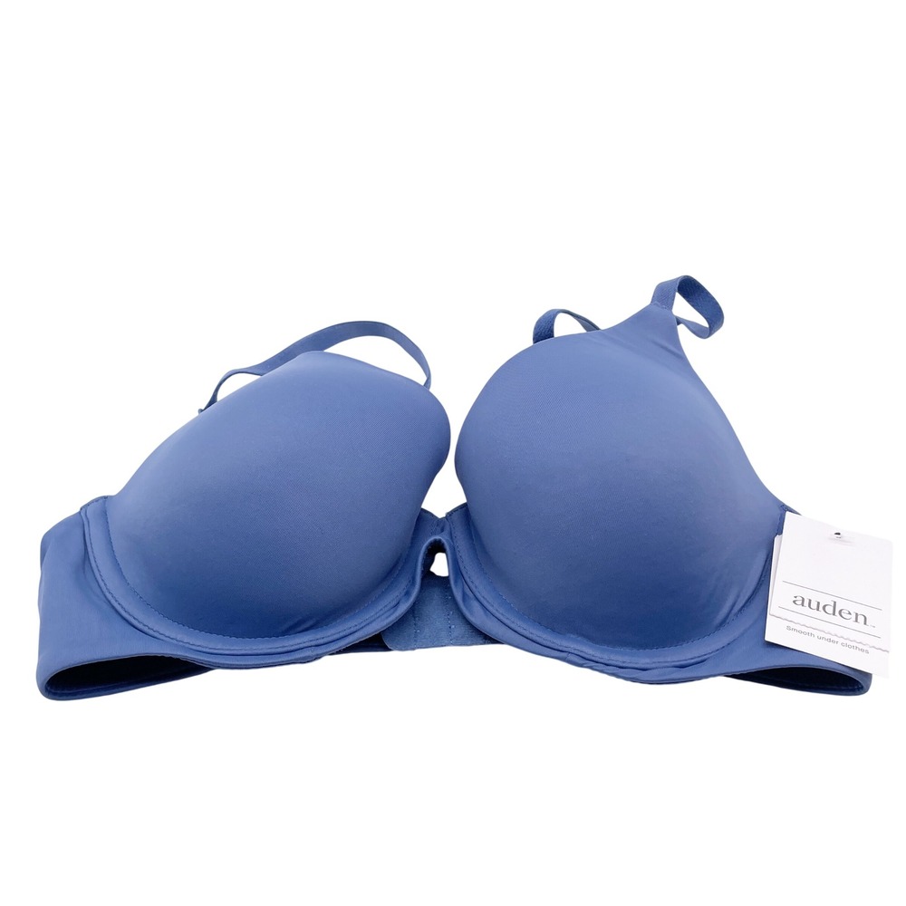 Auden Women's Blue Lightly Lined Full Coverage Comfort Wire Bra Size 34B